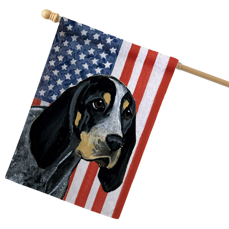Bluetick Coonhound Americana House Flag