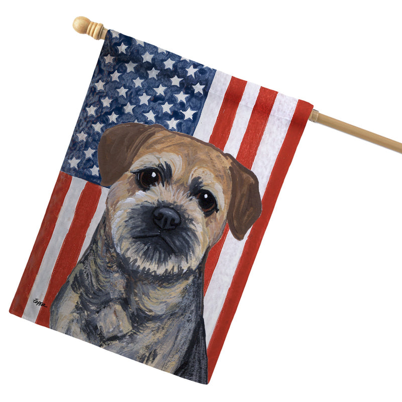 Border Terrier Americana House Flag