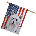 Chinese Crested Powderpuff  Americana House Flag