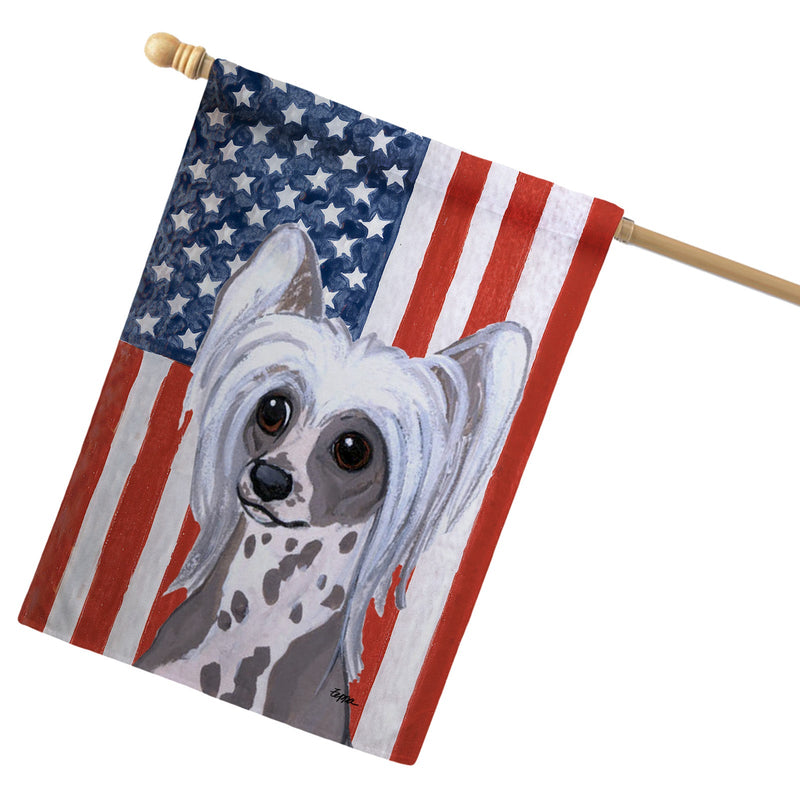 Chinese Crested Americana House Flag