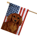 Dachshund Americana House Flag