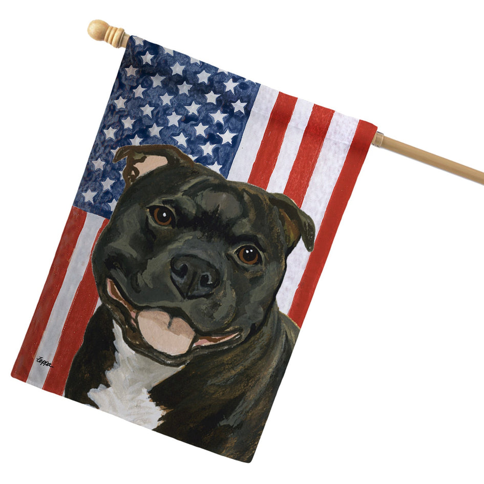 Staffordshire Bull Terrier Americana House Flag