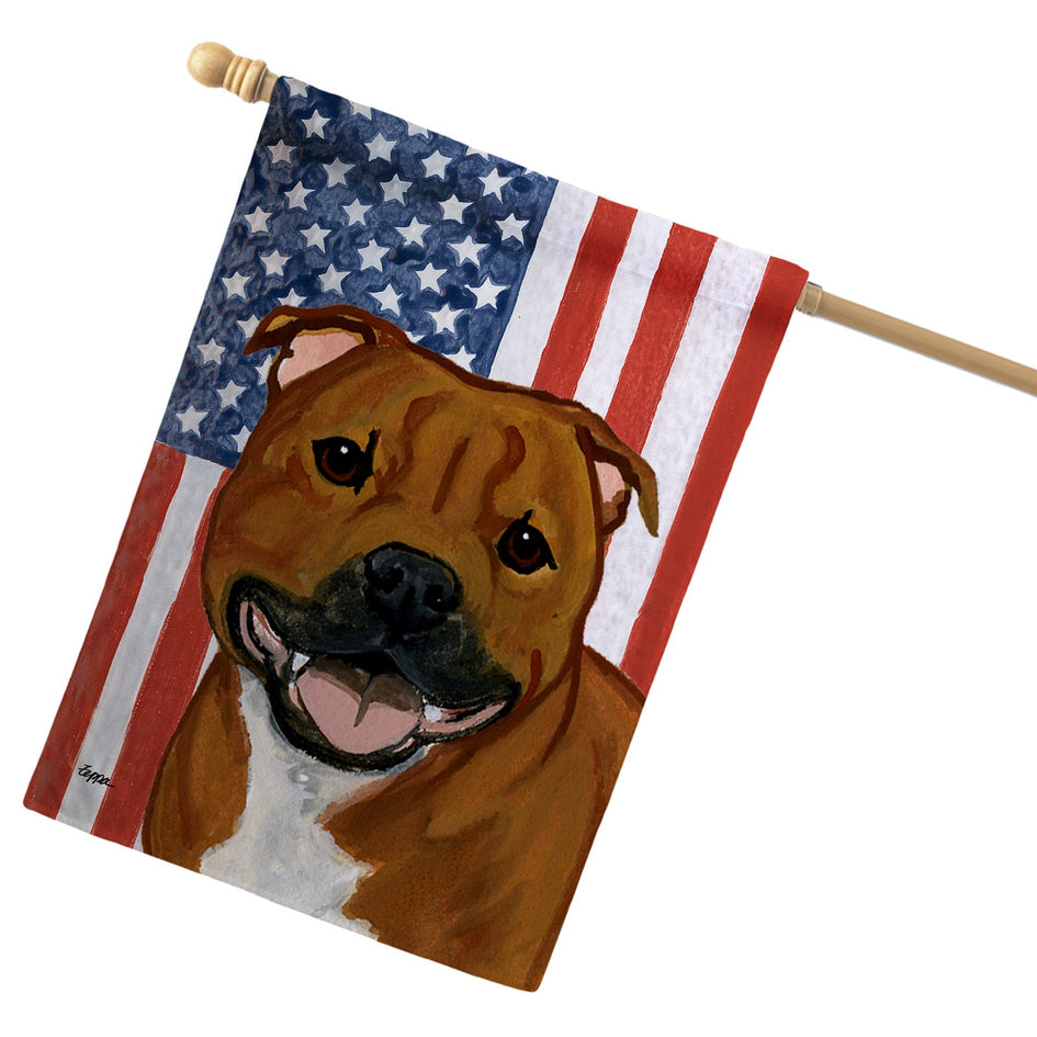 Staffordshire Bull Terrier Americana House Flag