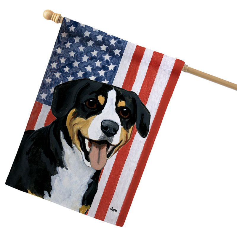 Entlebucher Mountain Dog Americana House Flag