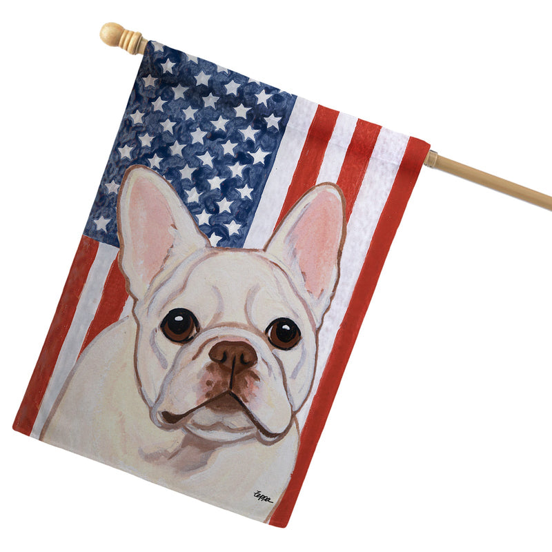 French Bulldog Americana House Flag
