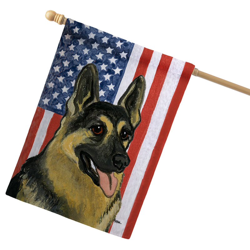 German Shepherd Dog Americana House Flag