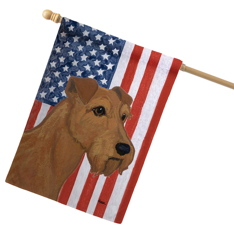 Irish Terrier Americana House Flag