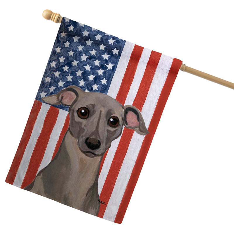 Italian Greyhound Americana House Flag