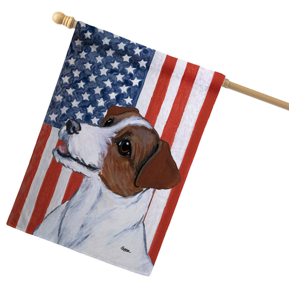 Russell Terrier Americana House Flag