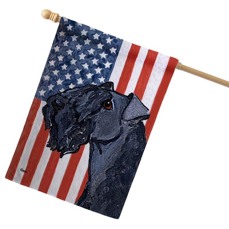 Kerry Blue Terrier Americana House Flag