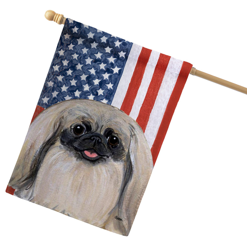 Pekingese Americana House Flag