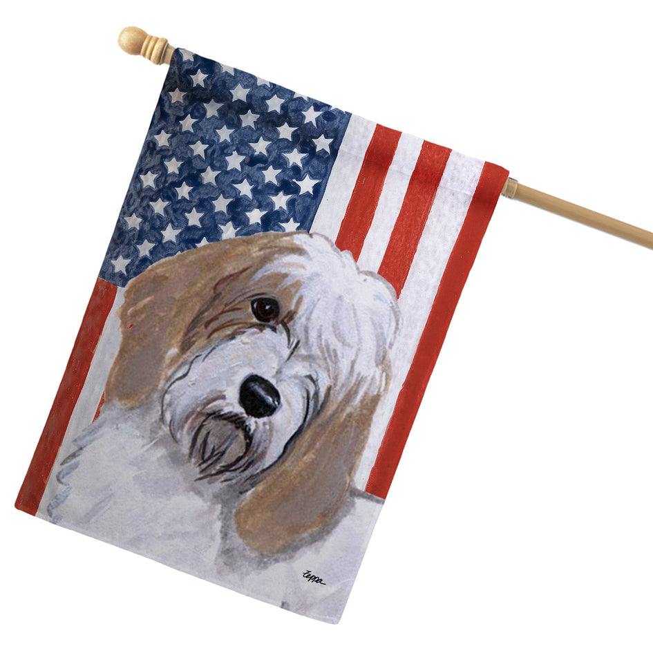 Petite Basset Griffon Vendeen Americana House Flag