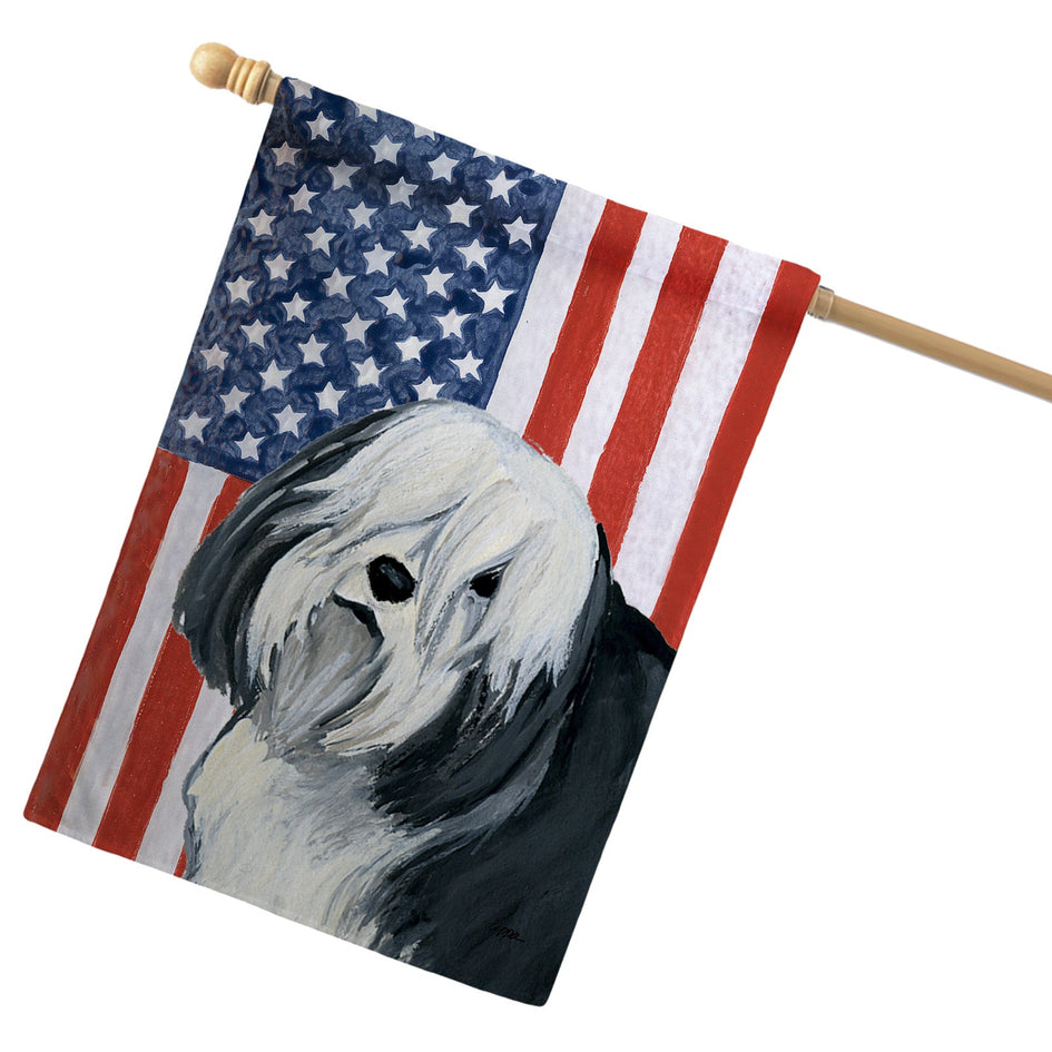 Polish Lowland Sheepdog Americana House Flag