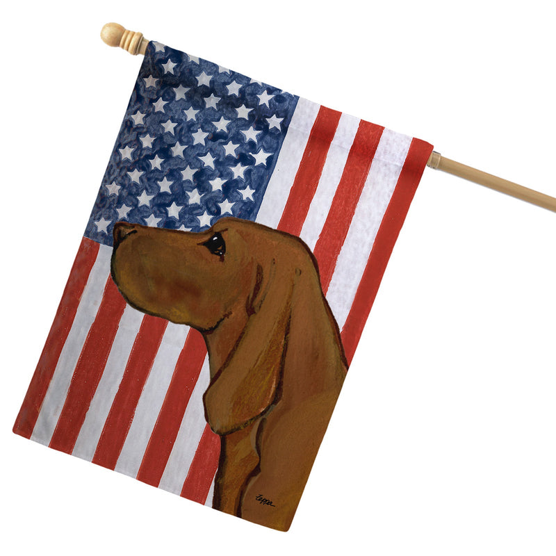 Redbone Coonhound Americana House Flag