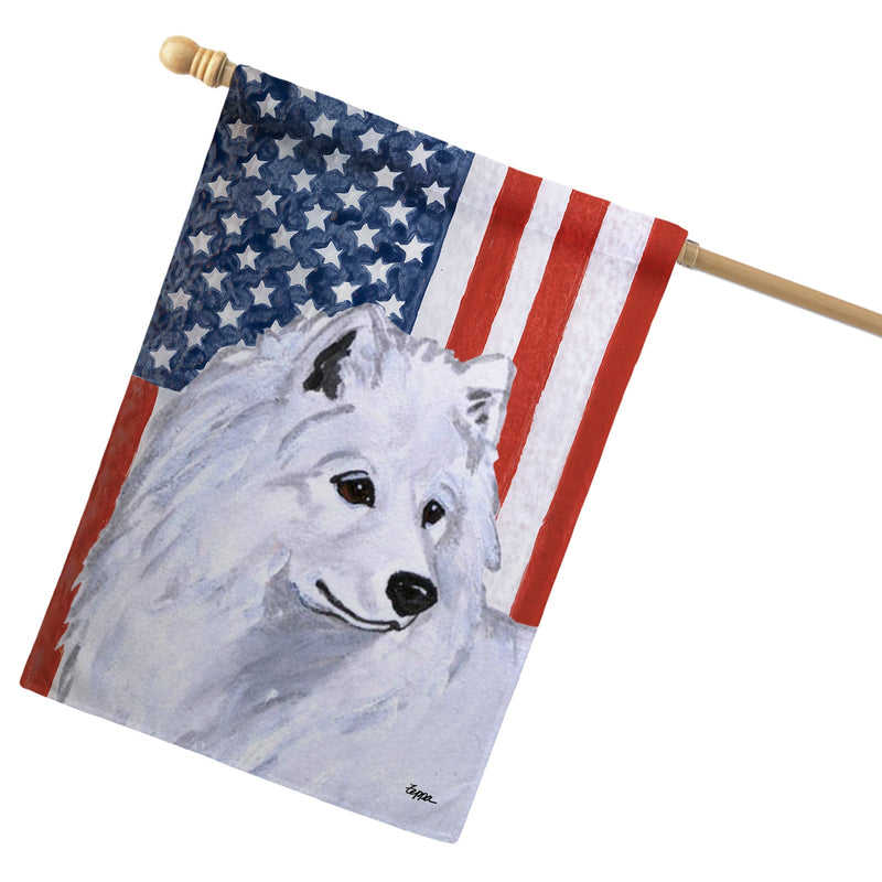 Samoyed Americana House Flag