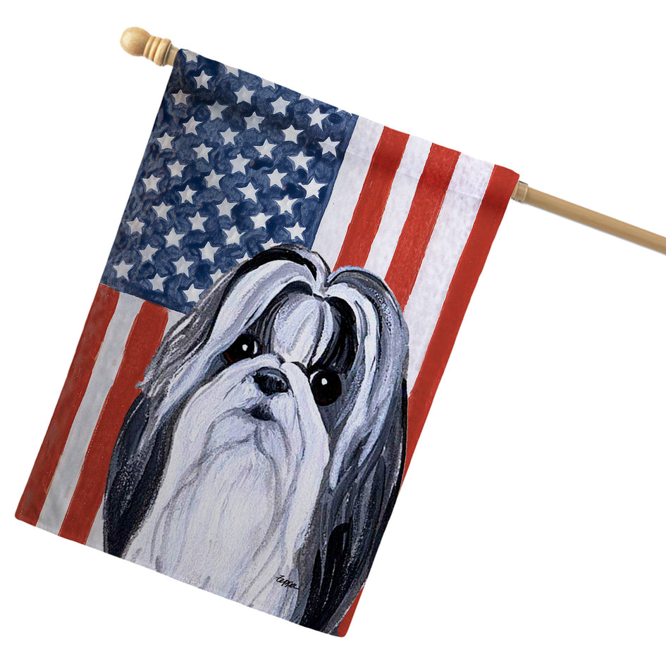 Shih Tzu Americana House Flag