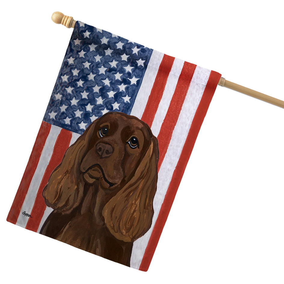 Sussex Spaniel Americana House Flag