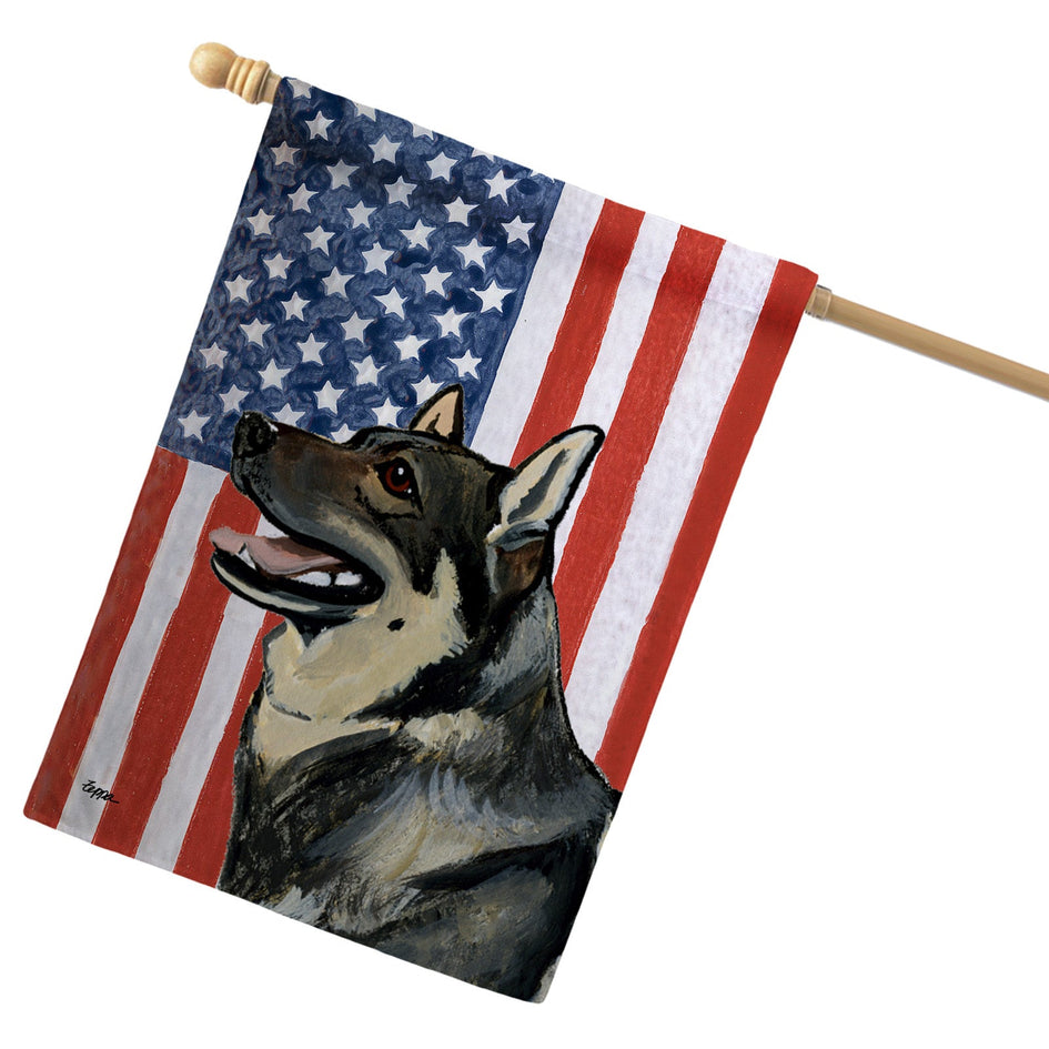 Swedish Vallhund Americana House Flag