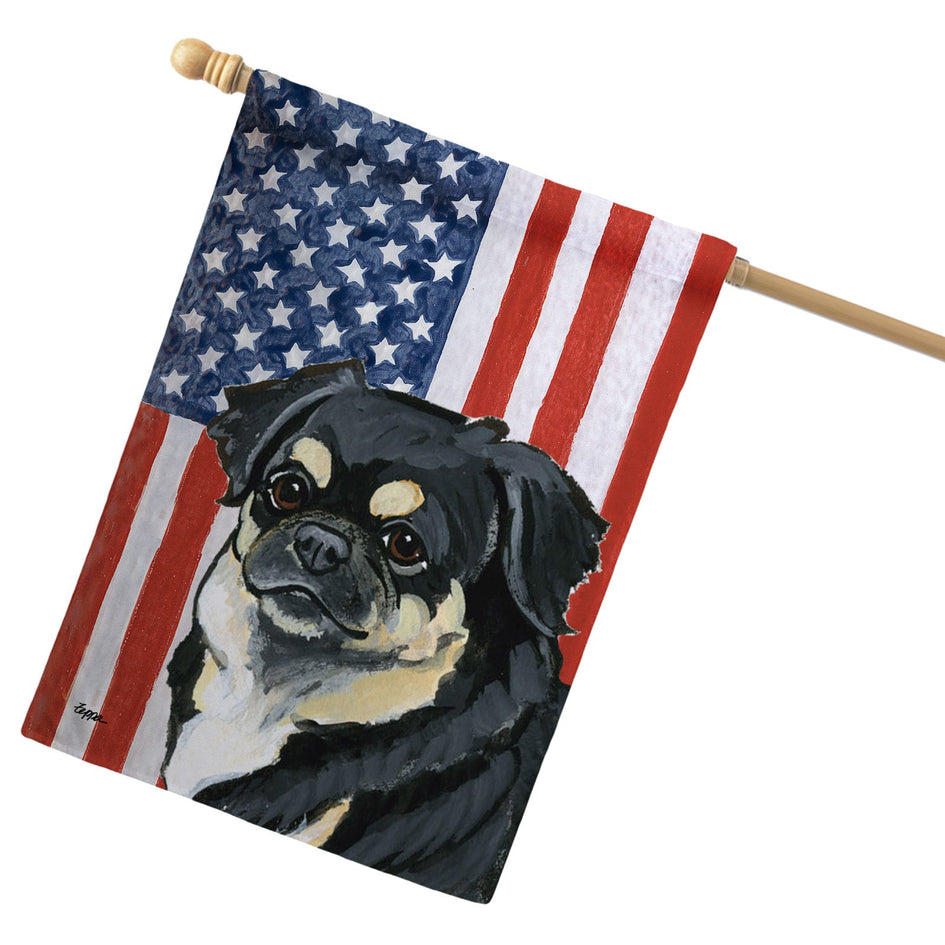 Tibetan Spaniel Americana House Flag