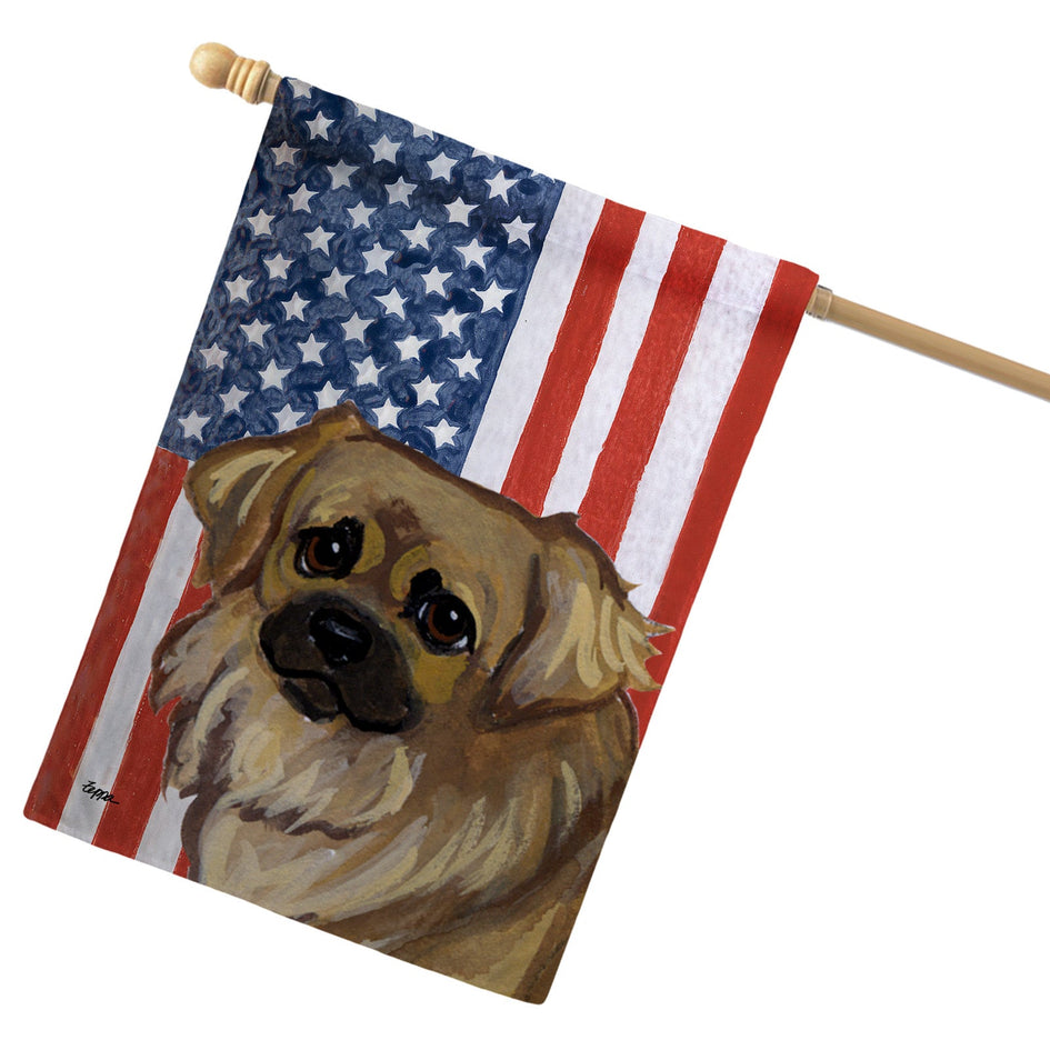 Tibetan Spaniel Americana House Flag