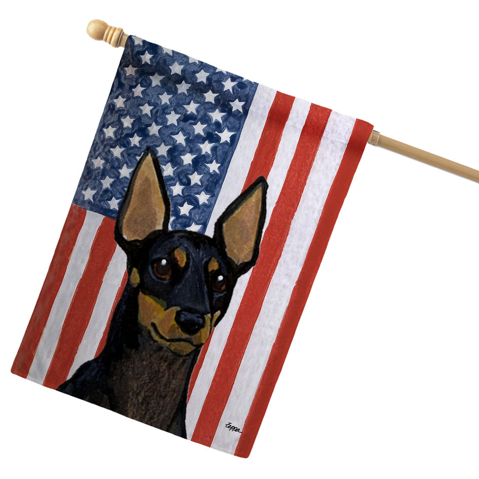 Toy Manchester Terrier Americana House Flag