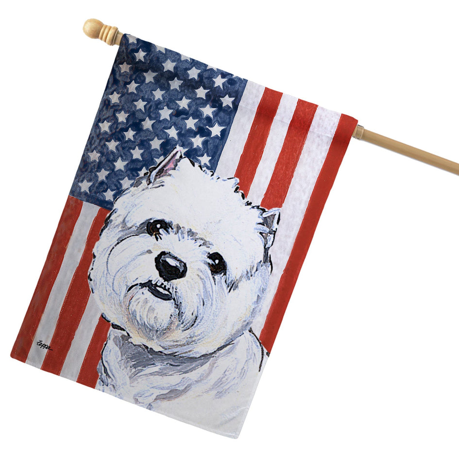 West Highland  White Terrier Americana House Flag