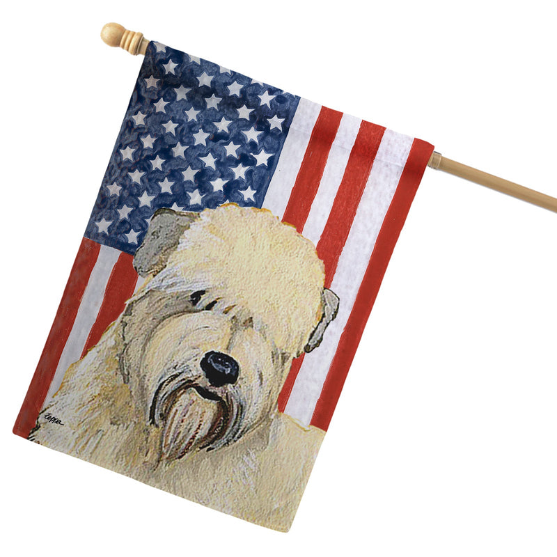 Soft Coated Wheaten Terrier Americana House Flag