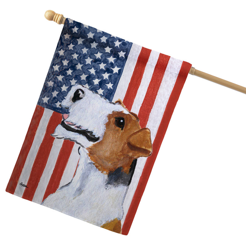 Wire Fox Terrier Americana House Flag