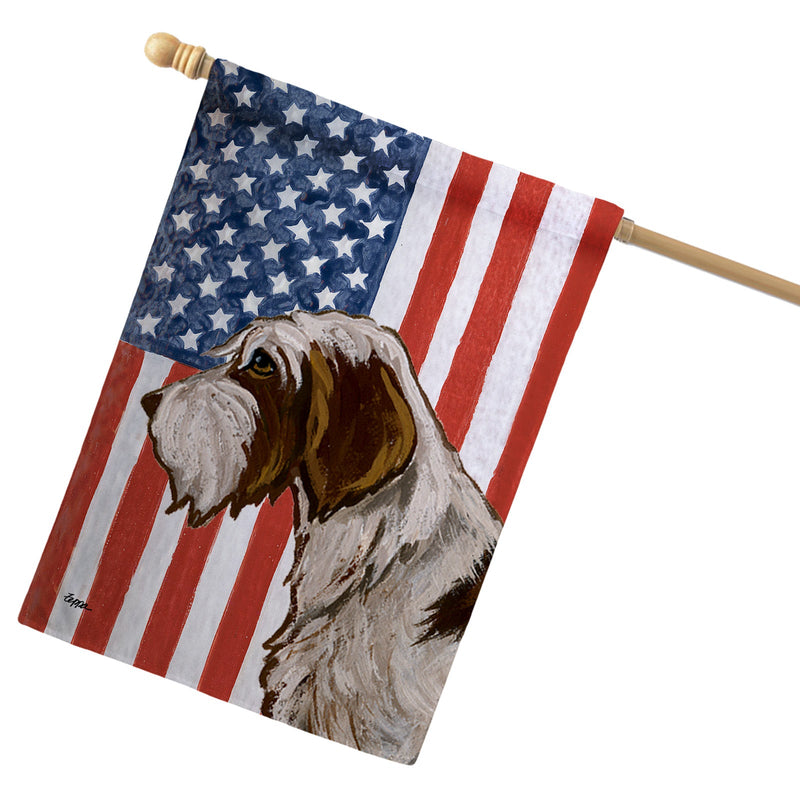 Wirehaired Pointing Griffon Americana House Flag