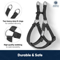AKC Step-in Dog Harness – Adjustable Solid Color Vest with Dual D-Rings, No-Pull Comfort Fit for Small, Medium, Large Dogs – Black, Gray, Navy, Pink