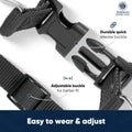 AKC Step-in Dog Harness – Adjustable Solid Color Vest with Dual D-Rings, No-Pull Comfort Fit for Small, Medium, Large Dogs – Black, Gray, Navy, Pink