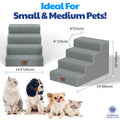 AKC 4-Step Pet Stairs – Durable, Non-Slip Steps for Small Dogs and Cats, Washable Cover, Simple No-Tool Assembly, Supports Up to 50 lbs
