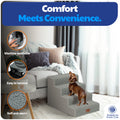 AKC 4-Step Pet Stairs – Durable, Non-Slip Steps for Small Dogs and Cats, Washable Cover, Simple No-Tool Assembly, Supports Up to 50 lbs