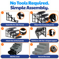 AKC 4-Step Pet Stairs – Durable, Non-Slip Steps for Small Dogs and Cats, Washable Cover, Simple No-Tool Assembly, Supports Up to 50 lbs