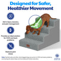 AKC 4-Step Pet Stairs – Durable, Non-Slip Steps for Small Dogs and Cats, Washable Cover, Simple No-Tool Assembly, Supports Up to 50 lbs