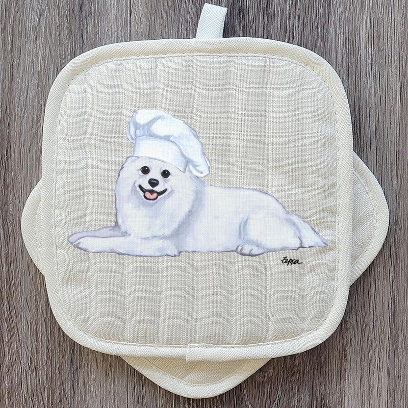 American Eskimo Dog  Pot Holder Set