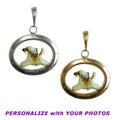 Afghan Hound Custom Enamel in 14K Gold Oval Pendant
