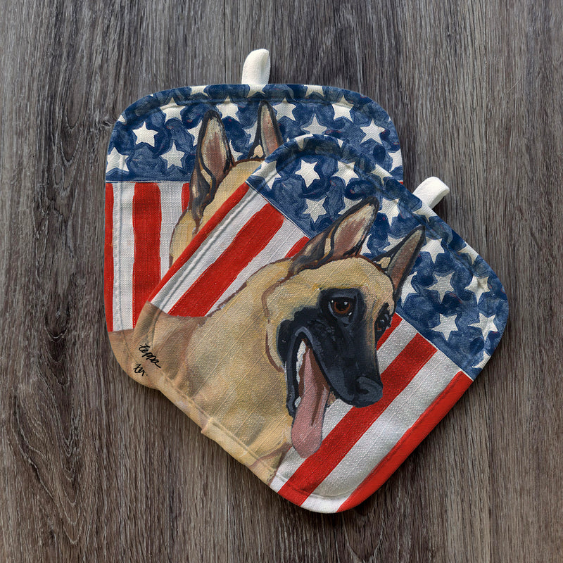 Belgian Malinois  Americana Pot Holder Set
