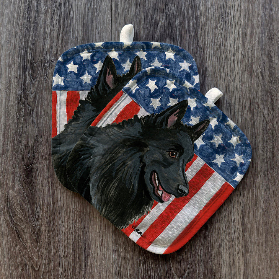 Belgian Shepherd  Americana Pot Holder Set