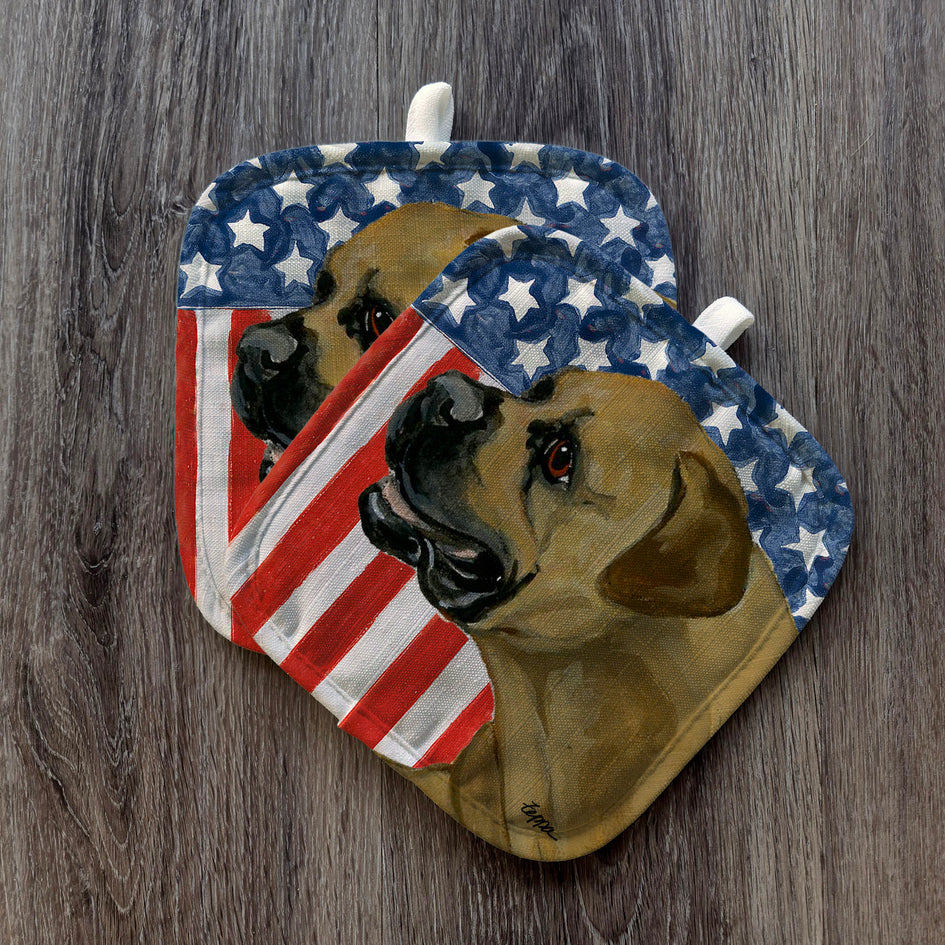 Boerboel Americana Pot Holder Set