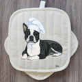 Boston Terrier Lying Down  Pot Holder Set