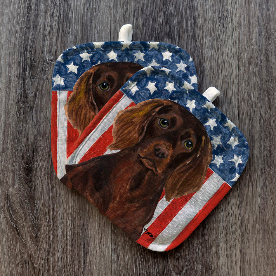 Boykin Spaniel  Americana Pot Holder Set