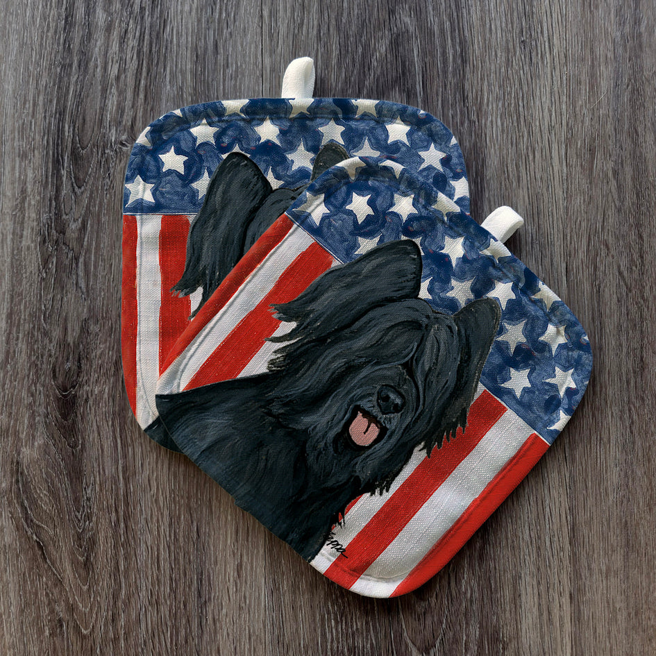 Briard  Americana Pot Holder Set