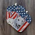 Bull Terrier  Americana Pot Holder Set