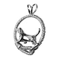 Basset Hound in Sterling Silver Leash Pendant