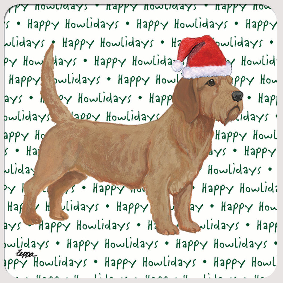 Basset Fauve de Bretagne "Happy Howlidays" Coaster