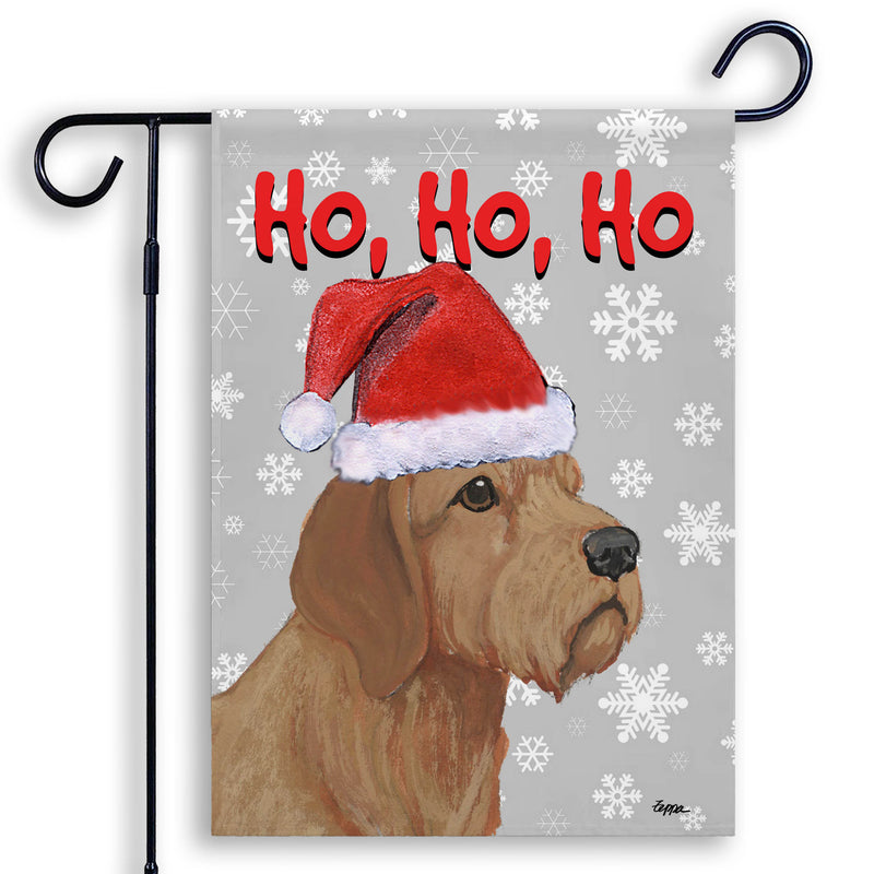 Basset Fauve de Bretagne Ho Ho Ho Holidays Garden Flag