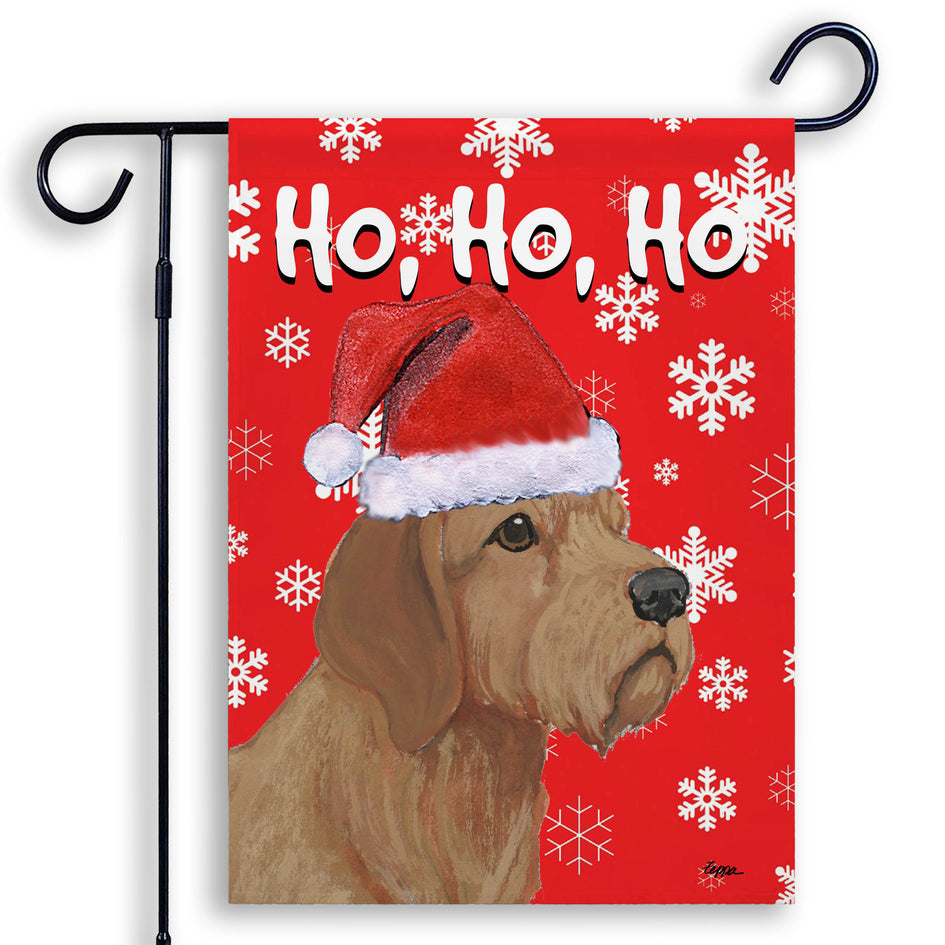 Basset Fauve de Bretagne Ho Ho Ho Holidays Garden Flag