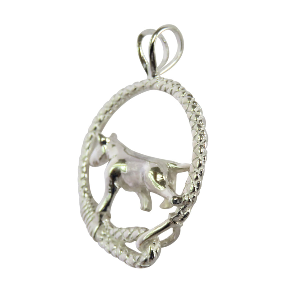 Bull Terrier in Sterling Silver Leash Pendant