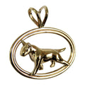 Bull Terrier in 14K Gold Double Oval Pendant
